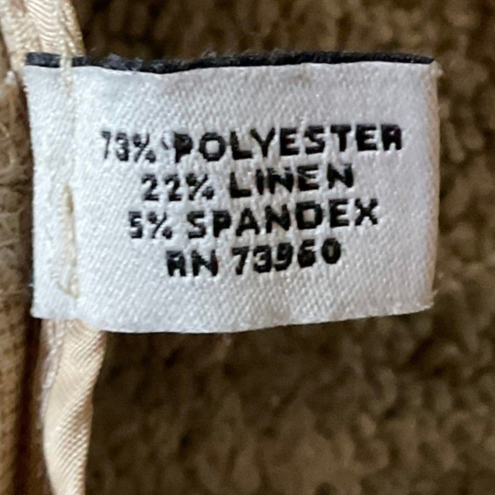 Soft by Avenue Women Beige Linen Blend Straight Leg Dress Pants 16 Petite - Picture 7 of 11